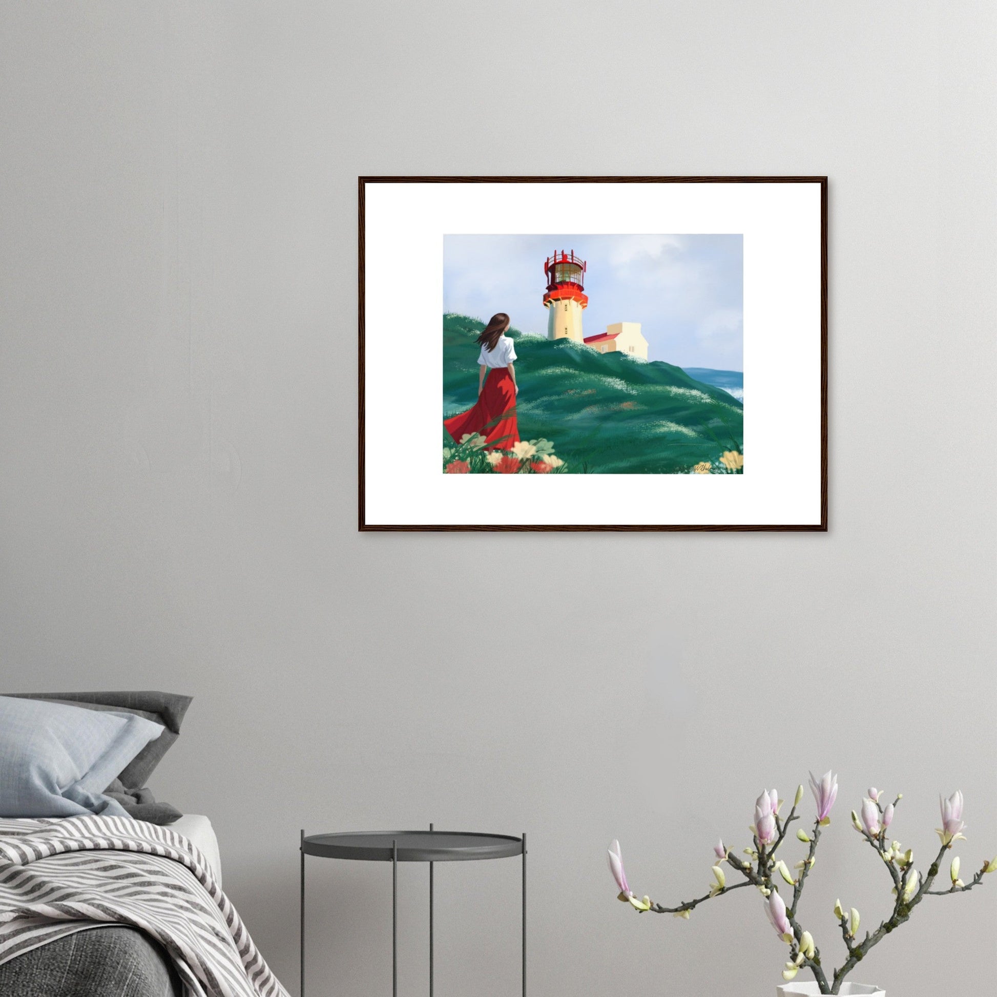 Lighthouse - Art print med treramme - PlanetC