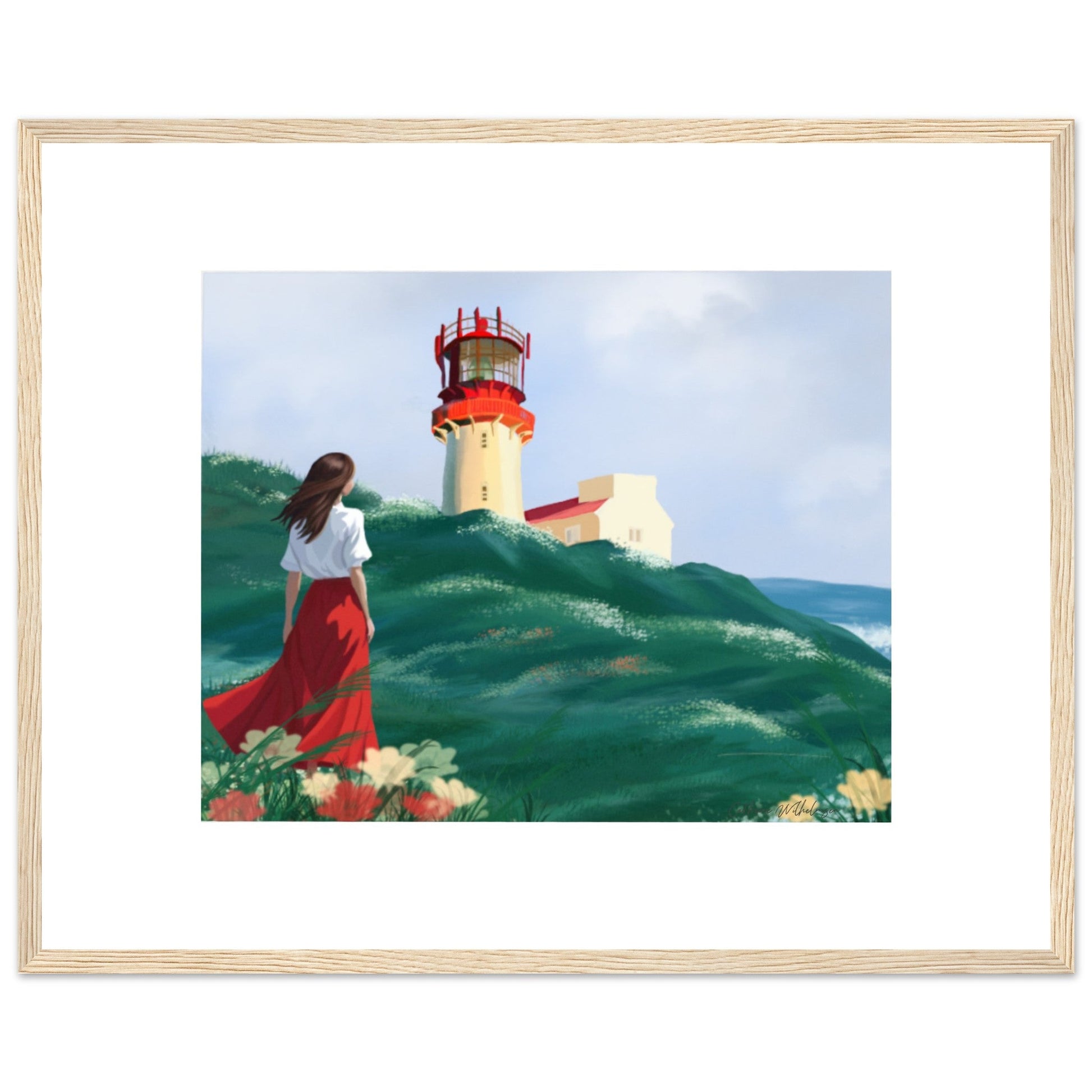 Lighthouse - Art print med treramme - PlanetC