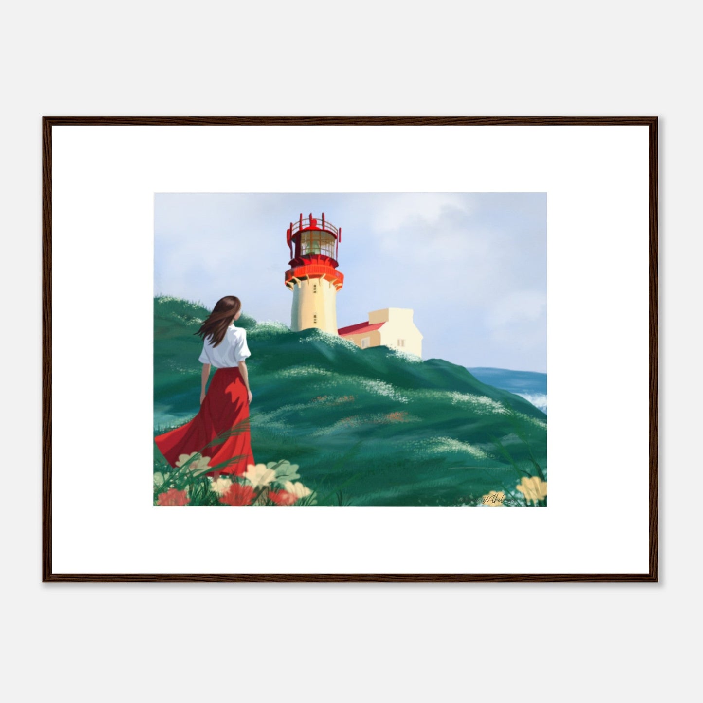 Lighthouse - Art print med treramme - PlanetC