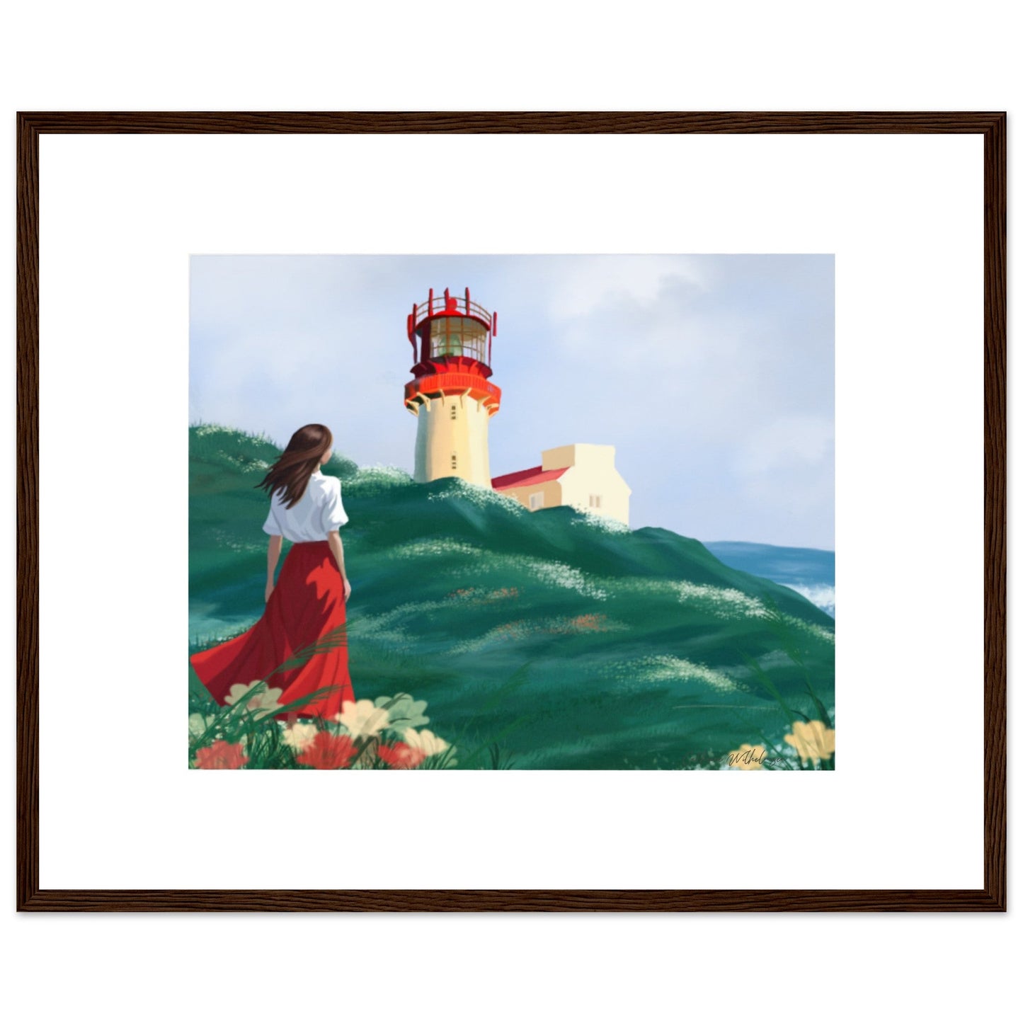 Lighthouse - Art print med treramme - PlanetC