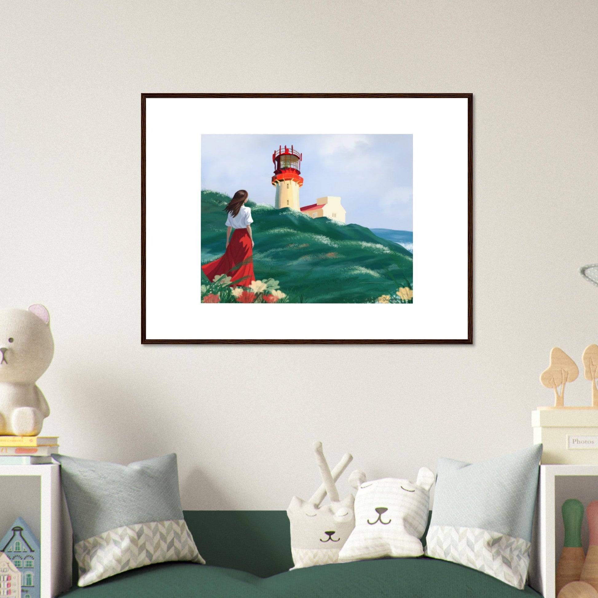 Lighthouse - Art print med treramme - PlanetC