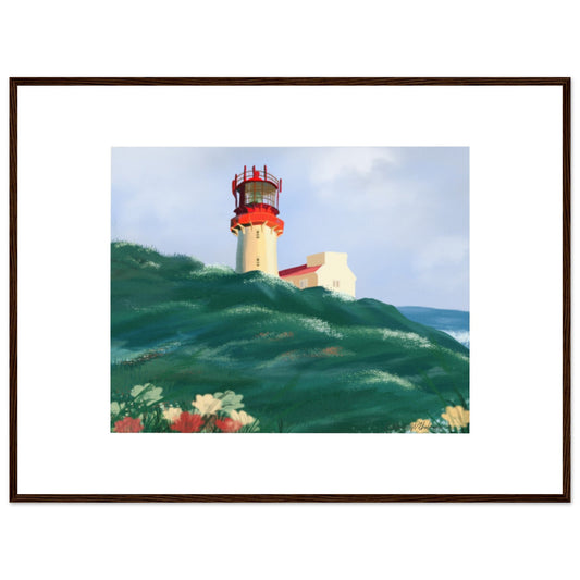 Norwegian Lighthouse - Art print med treramme - PlanetC