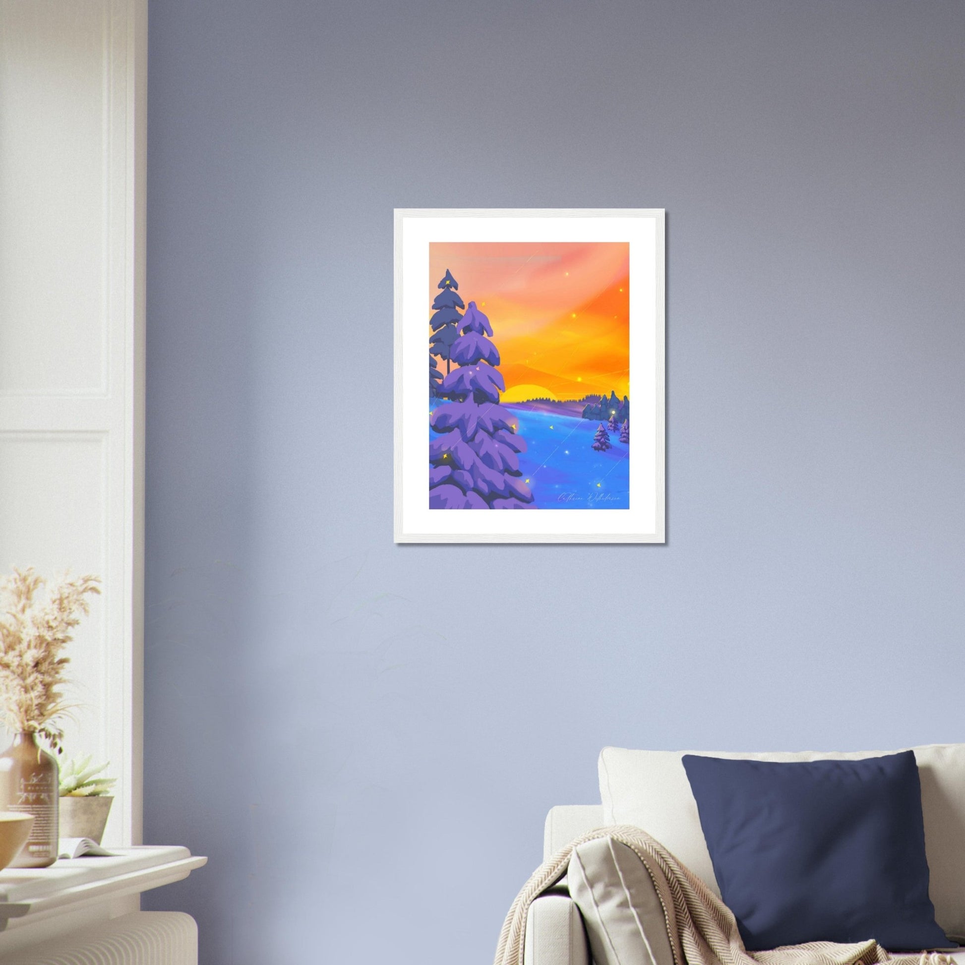 Solnedgang i Aurdal - Art print med treramme - PlanetC