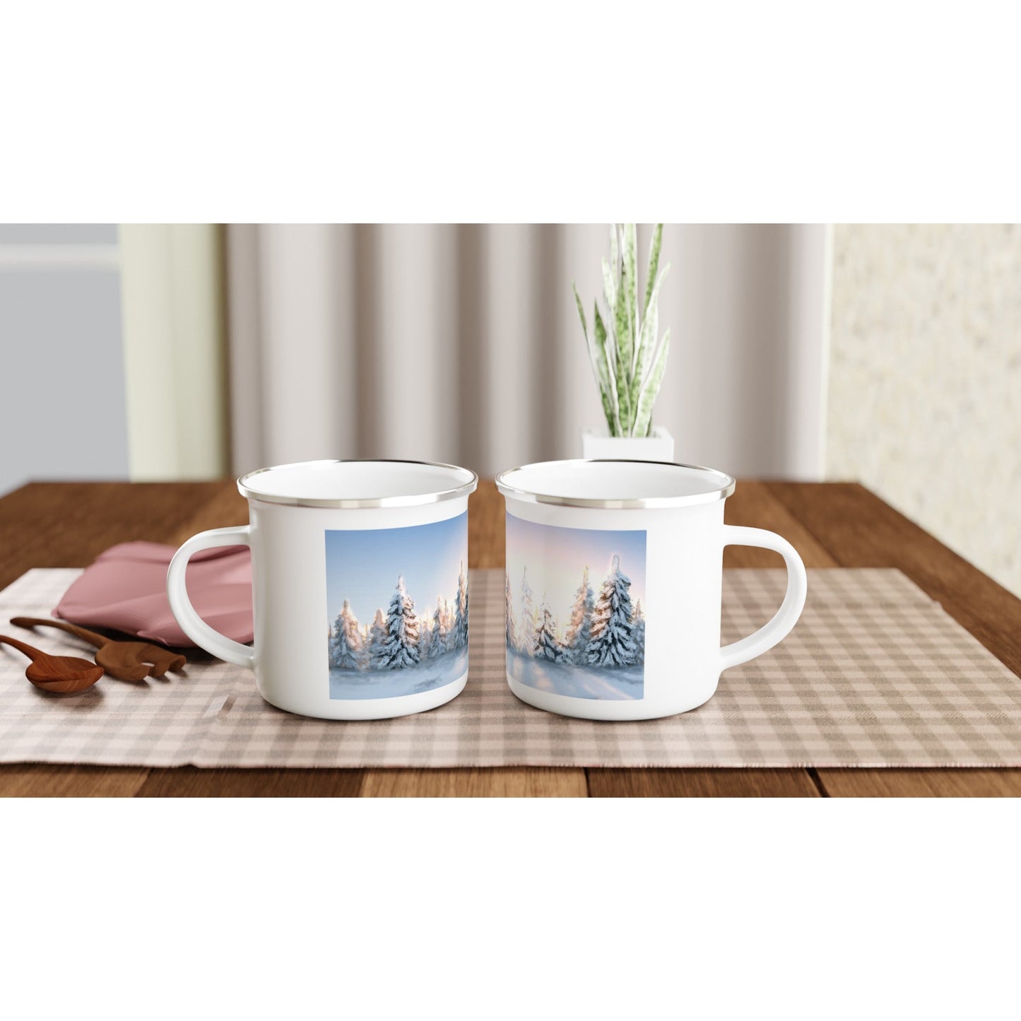 Vintermorgen emaljekrus/Enamel Mug - PlanetC